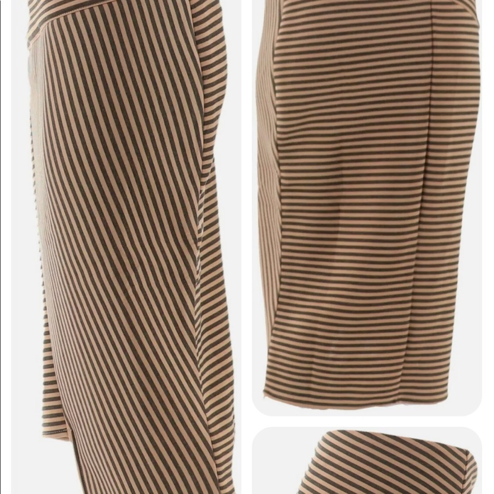 G.I.L.I. Asymmetrical Stripe Faux Wrap Scuba Skirt “Doe” Sexy Career Size 2 New - Picture 2 of 7